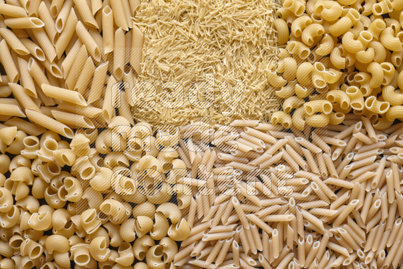 5 types of pasta filling the frame
