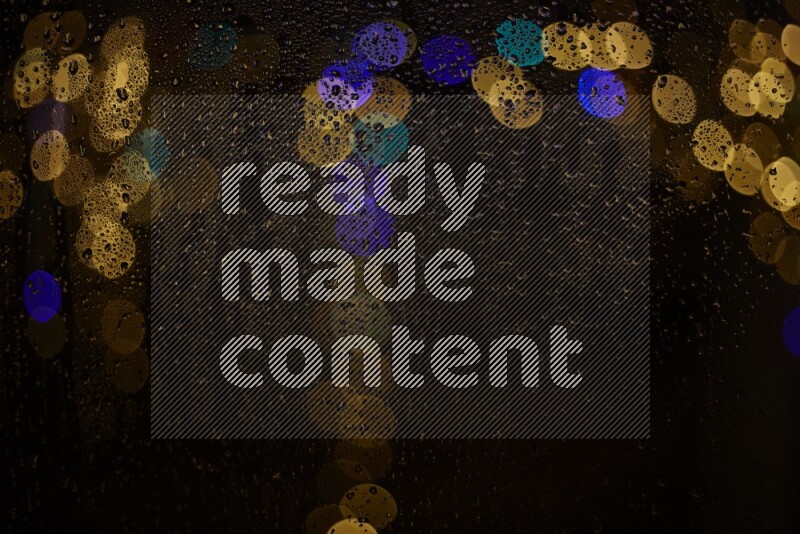 Bokeh light in multicolor with water drops