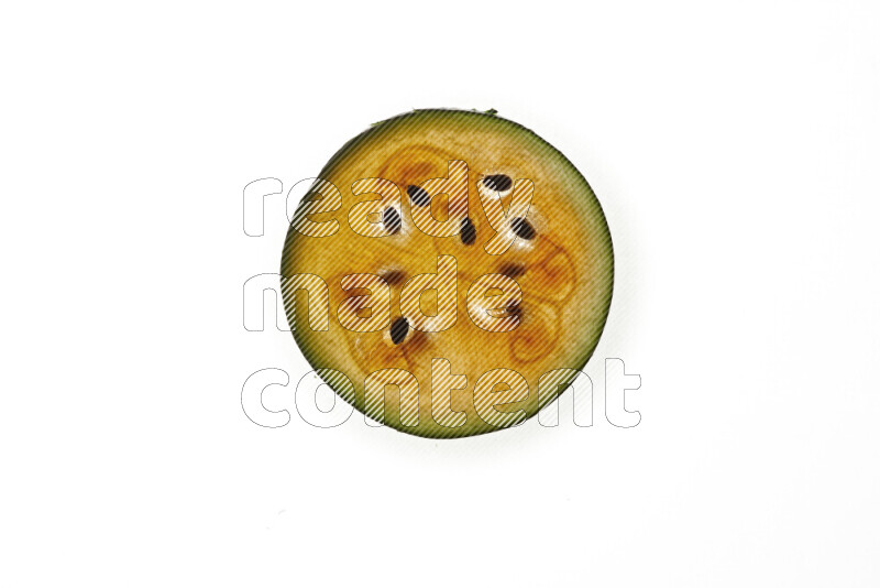 Watermelon slices on illuminated white background