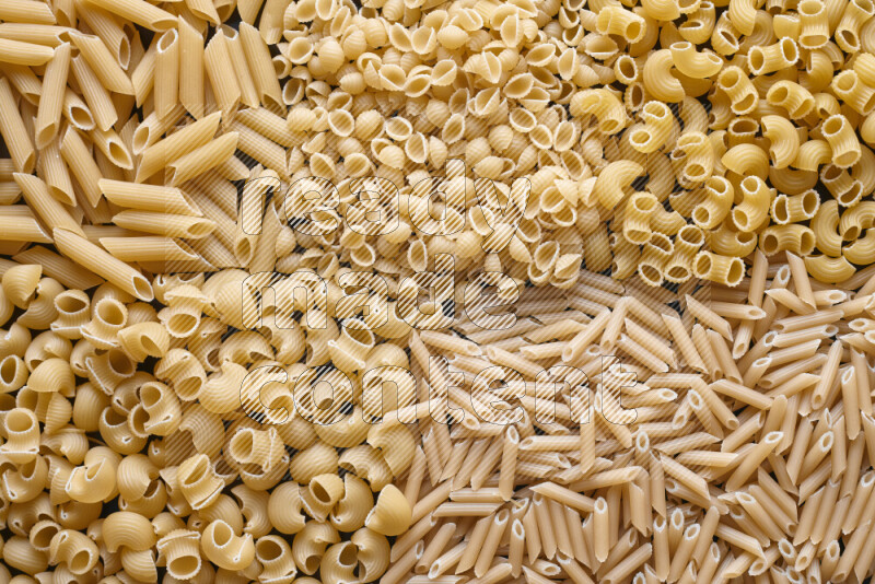 5 types of pasta filling the frame