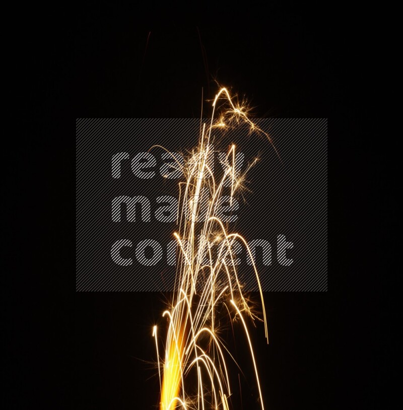 Sparkler candle isolated on black background