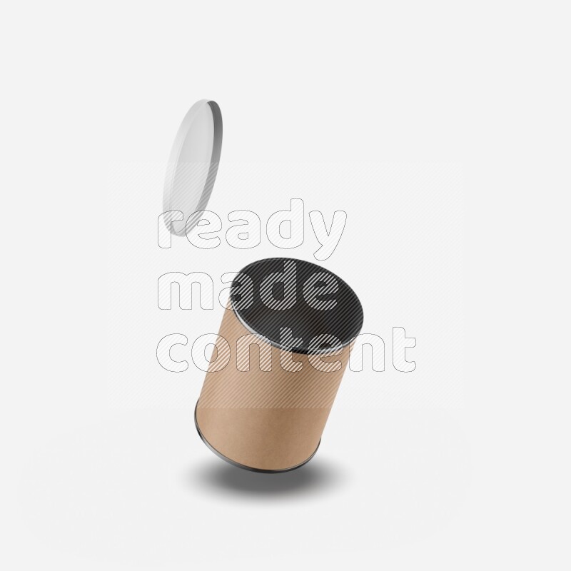 Kraft paper tube mockup with plastic cap isolated on white background 3d rendering