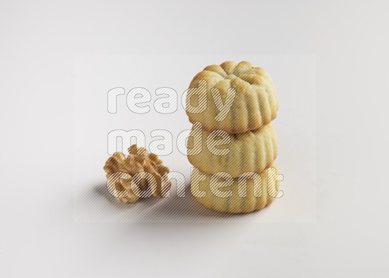 Three Pieces of Maamoul direct on white background