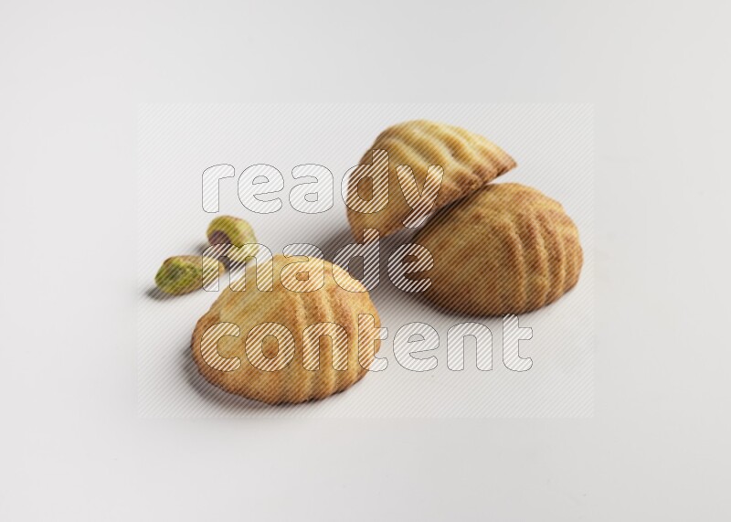 Three Pieces of Maamoul direct on white background