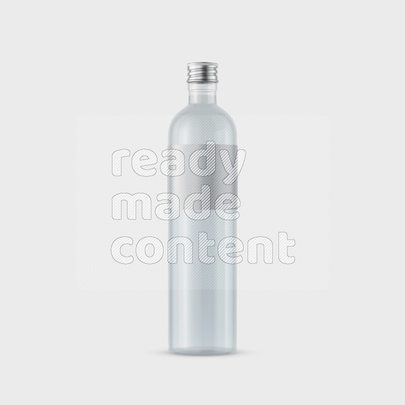 Plastic bottle mockup with a metal cap and a label isolated on white background 3d rendering