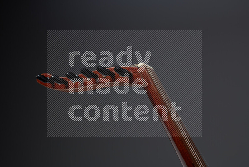 parts of a brown wooden Oud in a gray background