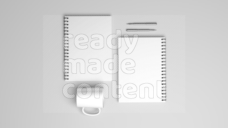 Corporate Stationery Elements, Blank White Textured Brand ID, On White Background