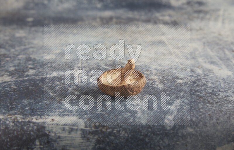 45 degre shiitake mushrooms on a textured rustic blue background