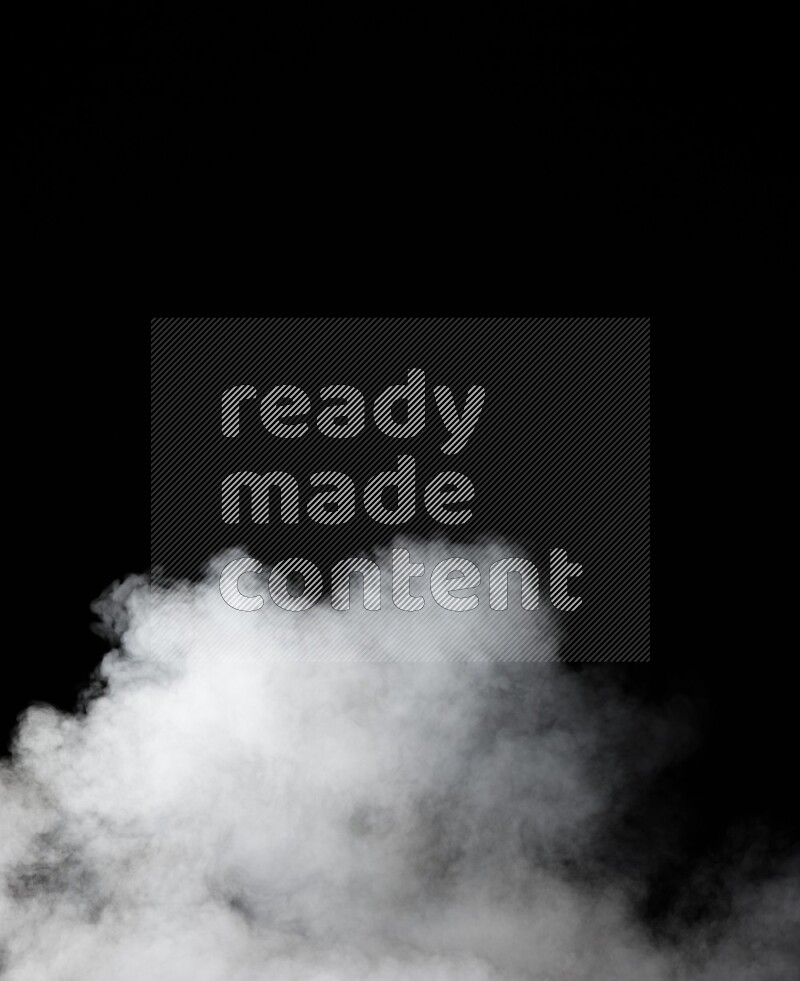 irregular white smoke on black background.