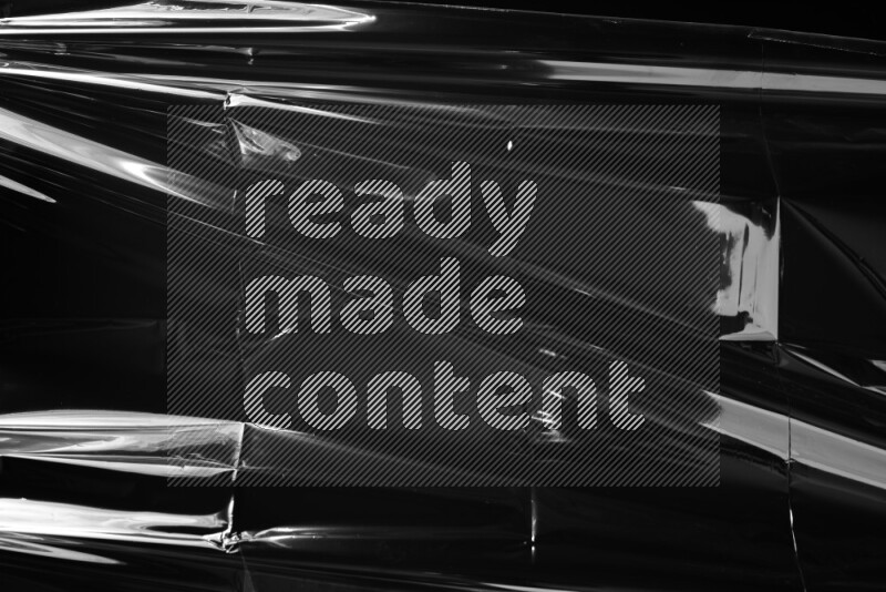 Plastic wrap texture on black background