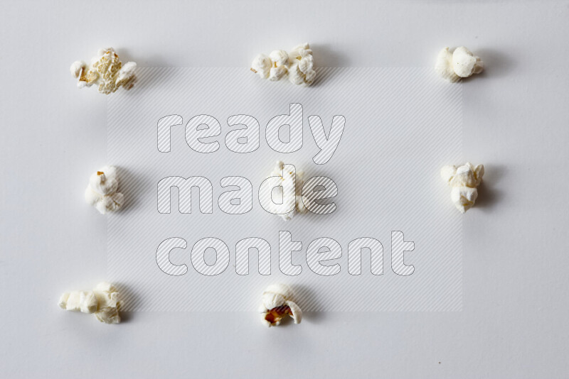Popcorn snacks on white background