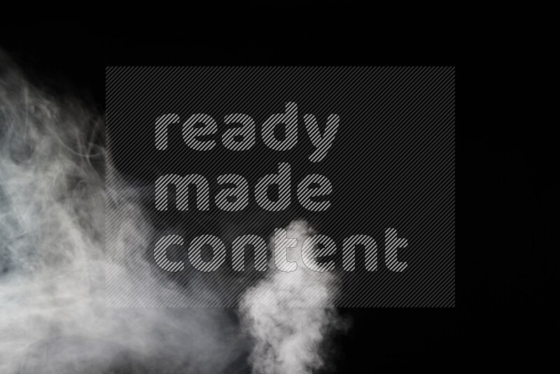 irregular white smoke on black background.