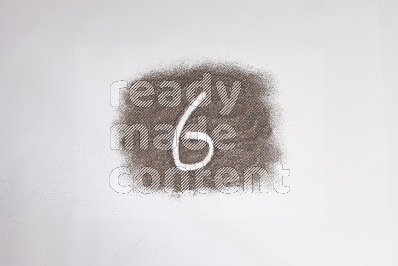 Numbers written with glitter on white background