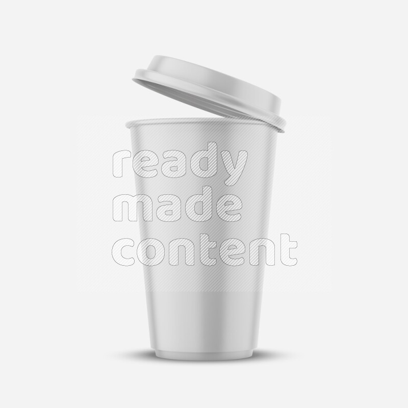 Paper hot cup mockup with cap isolated on white background 3d rendering
