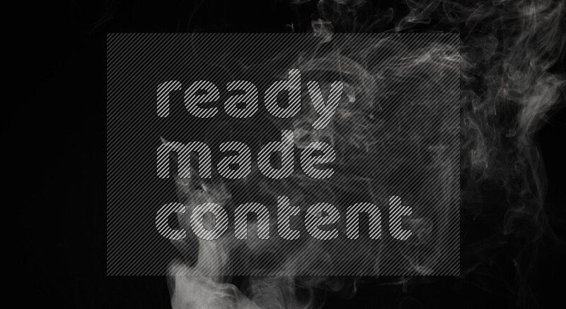 irregular white smoke on black background.