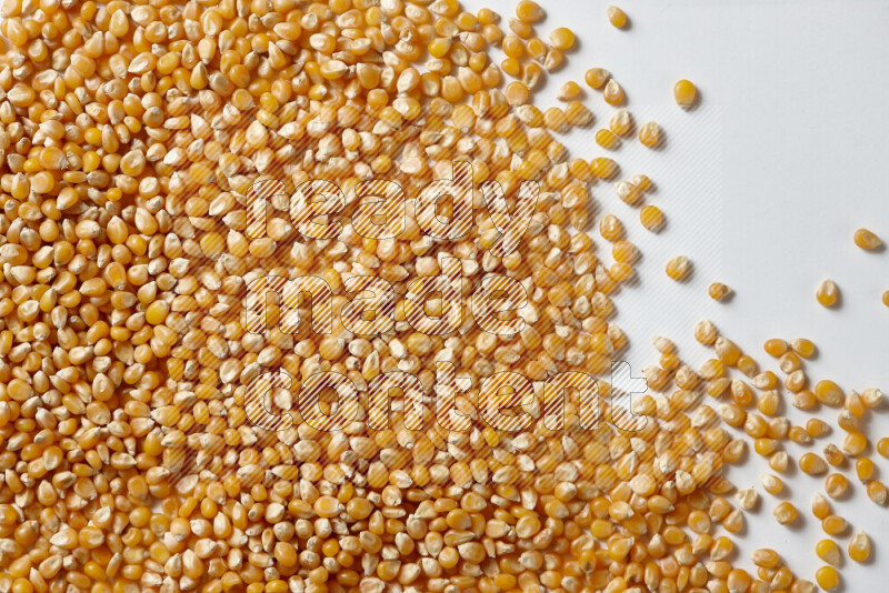 Dry Corn Kernels on white background