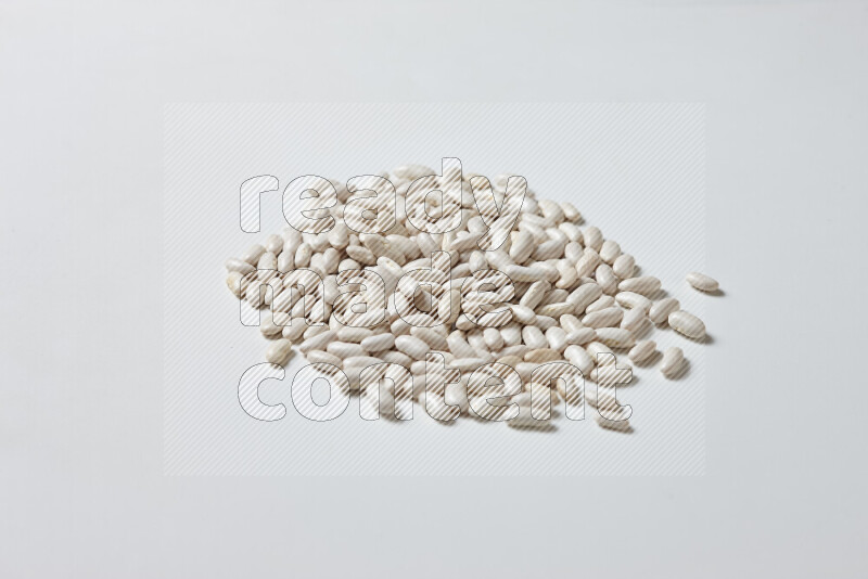 White beans on white background
