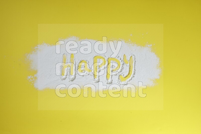 A word written with powder on yellow background