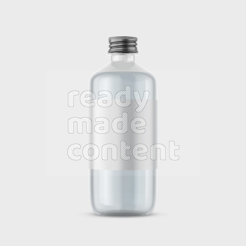 Plastic bottle mockup with black cap and a label isolated on white background 3d rendering