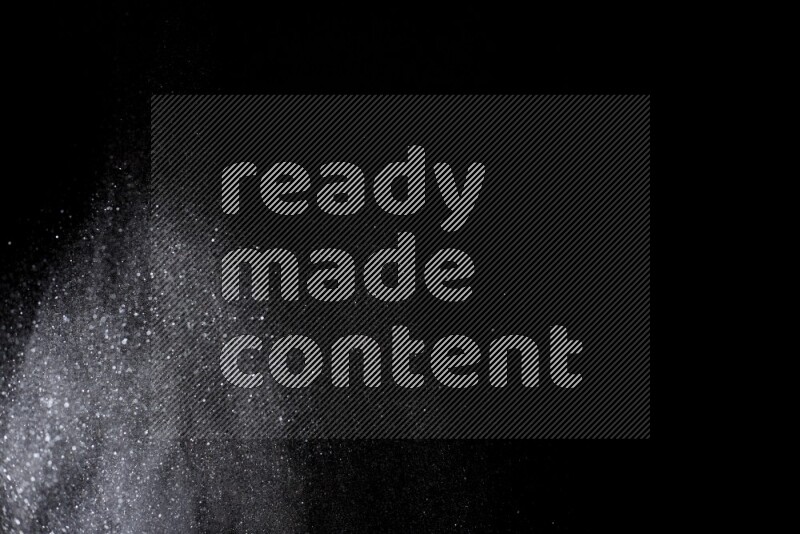 Silver glitter powder isolated on black background