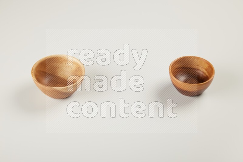 Wooden bowl on white background