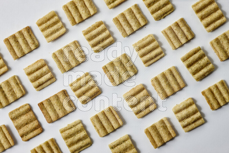 Crackers snacks on white background