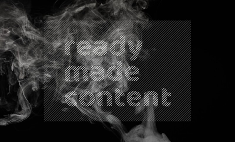 irregular white smoke on black background.