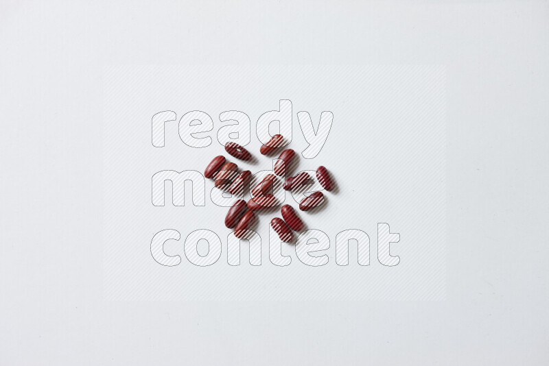 Red kidney beans on white background