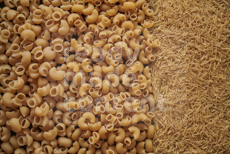 3 types of pasta filling the frame