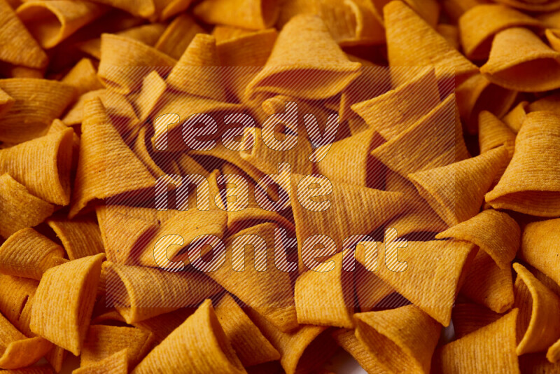 Assorted snacks on white background