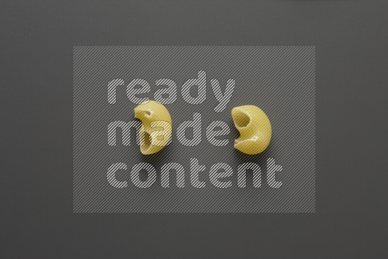 Pipe pasta on grey background