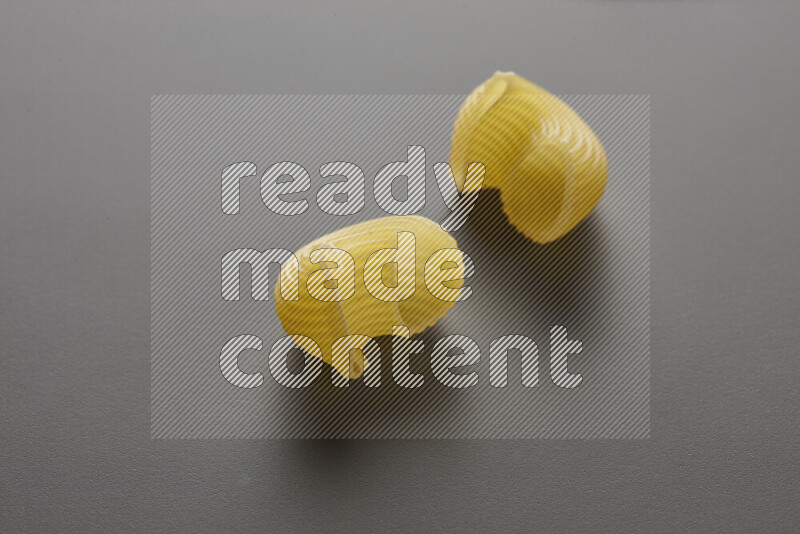 Pipe pasta on grey background