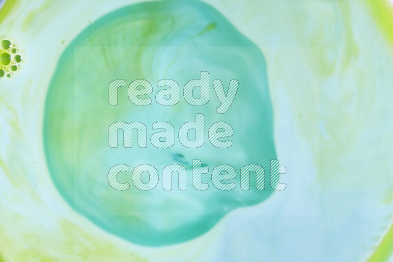 A close-up of abstract swirling patterns in green gradients