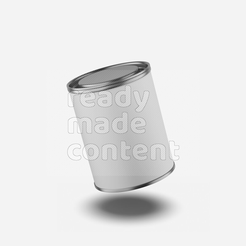 Paper tube mockup with glossy label and metal lid isolated on white background 3d rendering