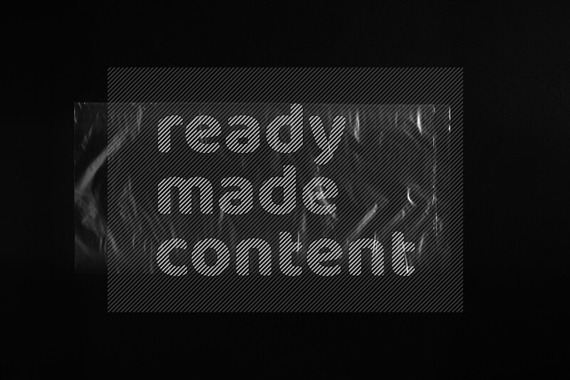 Transparent plastic textures on black background