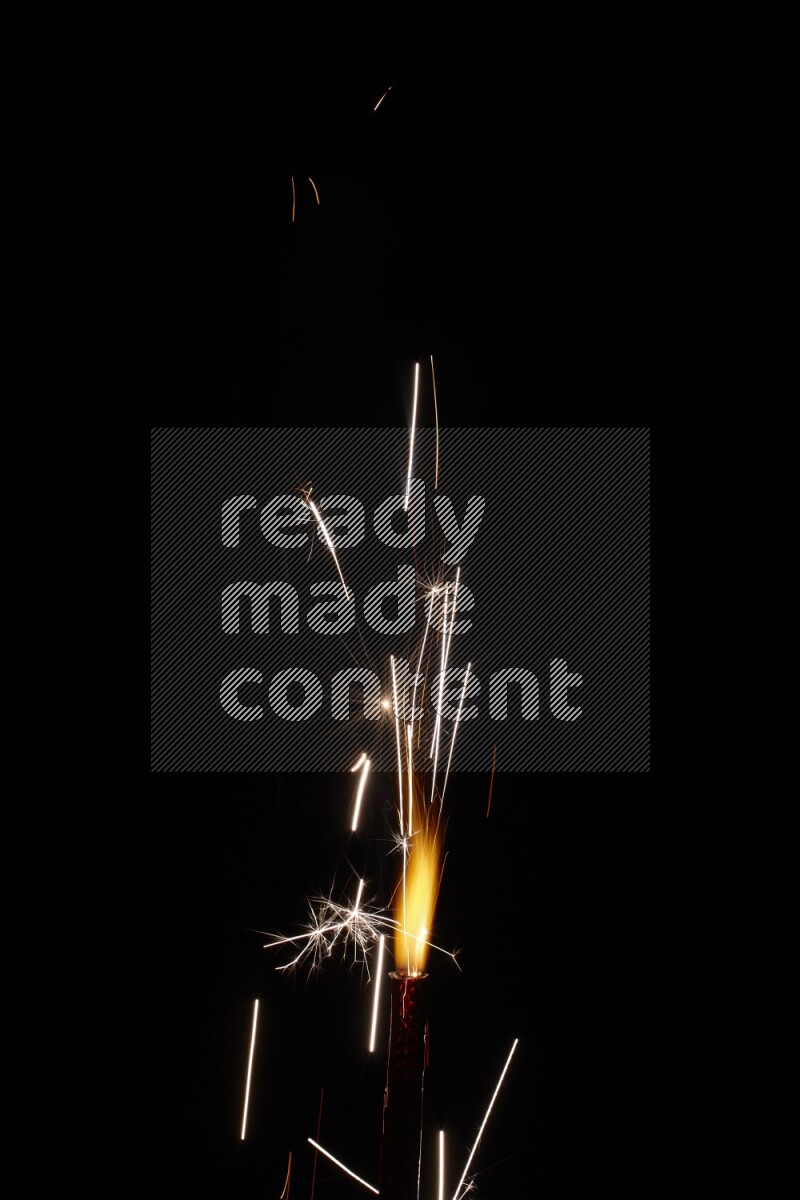 Sparkler candle isolated on black background