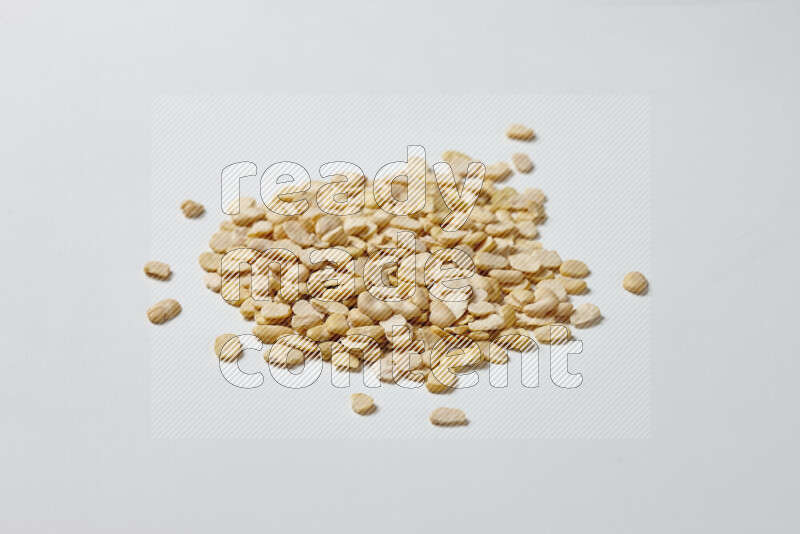 Crushed beans on white background