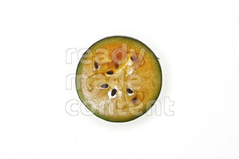 Watermelon slices on illuminated white background