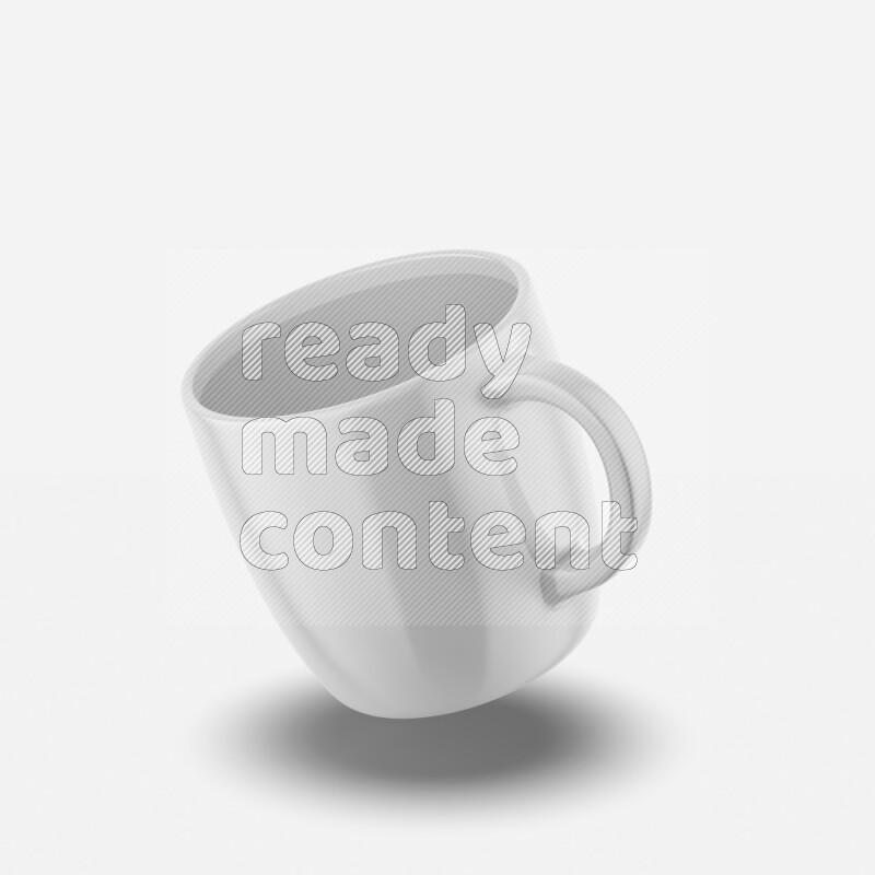 Ceramic glossy mug mockup isolated on white background 3d rendering