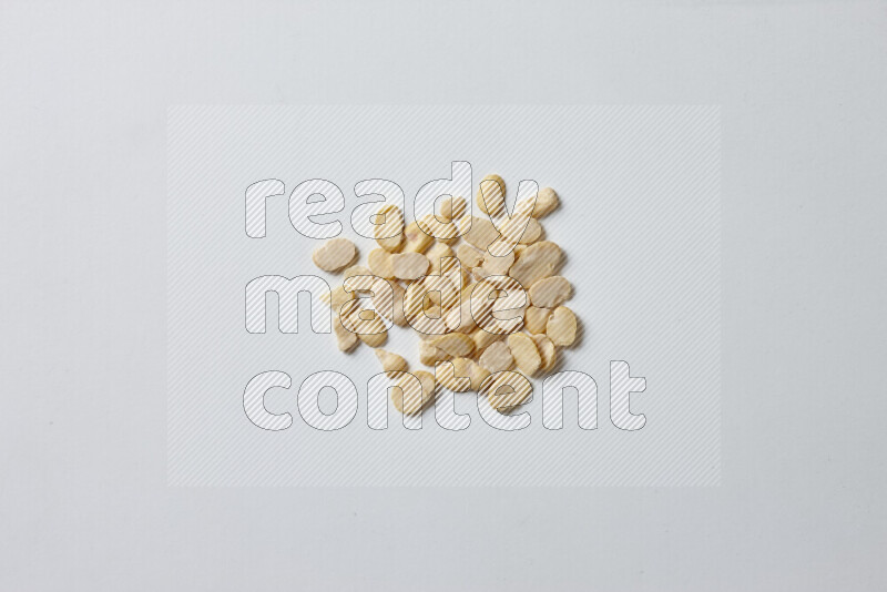 Crushed beans on white background