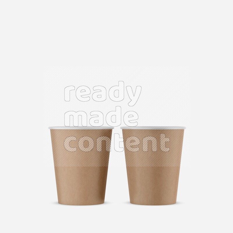 Set of matte paper cups mockup isolated on white background 3d rendering