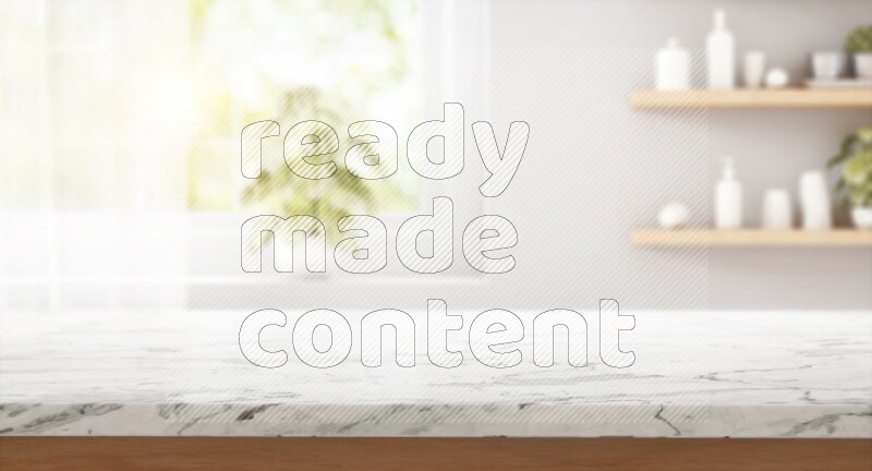 Kitchen tabletop with kitchen view