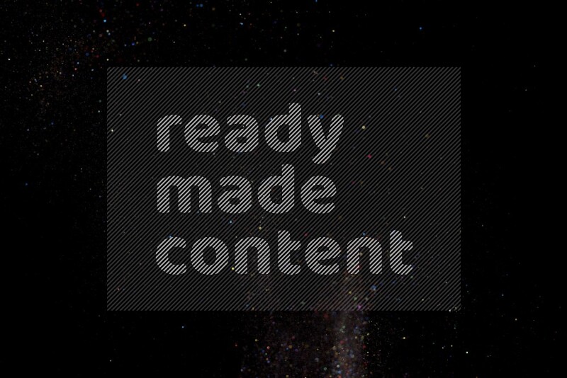 Multicolored glitter powder isolated on black background