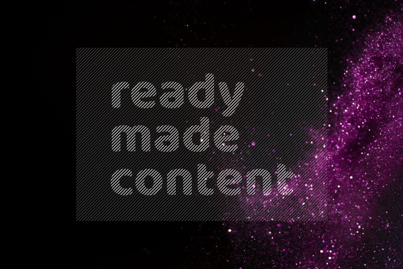 Pink glitter powder isolated on black background