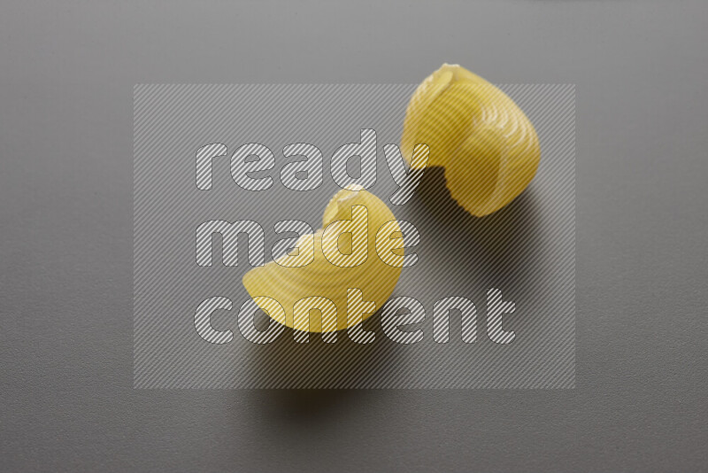 Pipe pasta on grey background