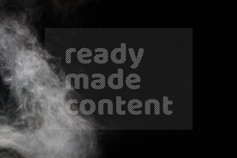 irregular white smoke on black background.