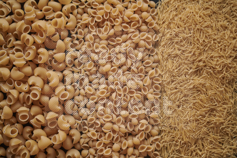 3 types of pasta filling the frame