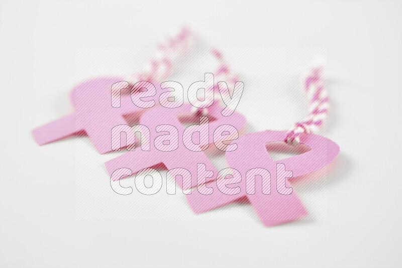 Cancer awareness signs on white background