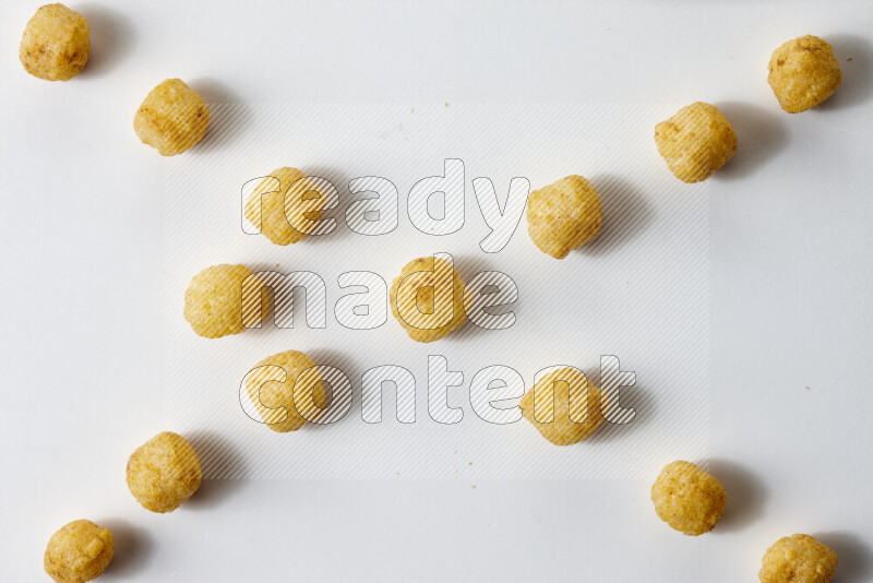 Puffs snacks on white background