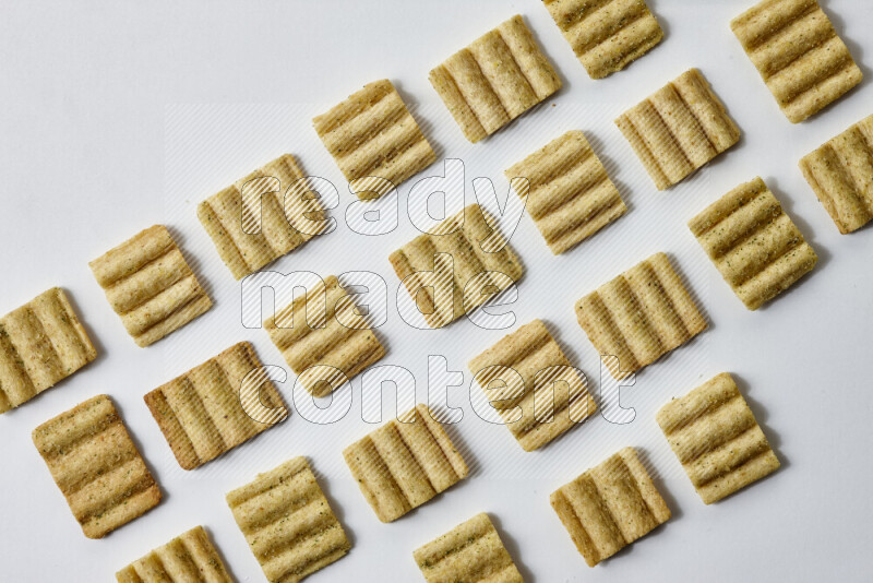 Crackers snacks on white background